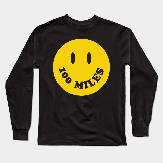 100 Miles Smiley Face Ultra Runner Long Sleeve T-Shirt by PodDesignShop